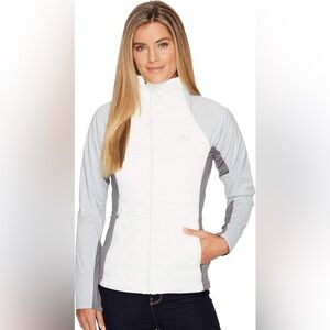 The North Face Momentum Fleece Gray & White Zip Front Jacket Size: Large